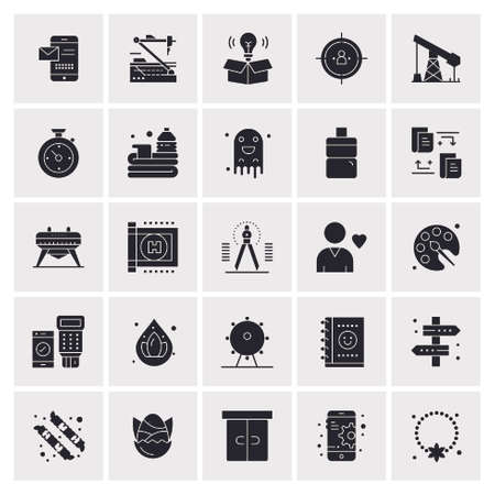 25 Universal Business Icons Vector. Creative Icon Illustration to use in web and Mobile Related project.のイラスト素材