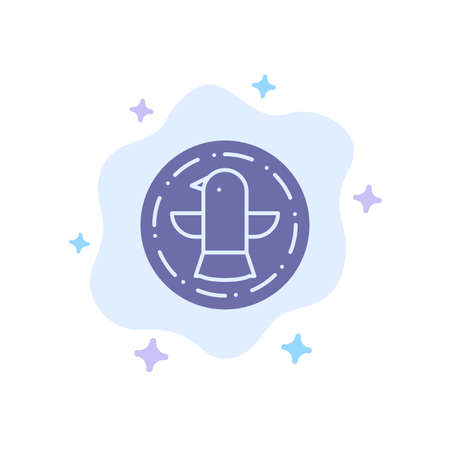 American, Bird, Celebration, Eagle Blue Icon on Abstract Cloud Backgroundのイラスト素材