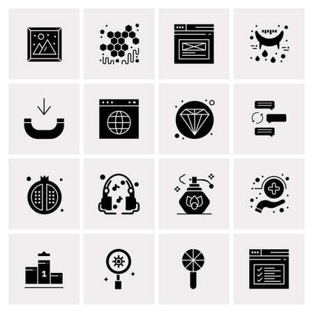 16 Universal Business Icons Vector. Creative Icon Illustration to use in web and Mobile Related project.のイラスト素材