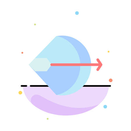 Aim, Archery, Arrow, Bow, Shoot Abstract Flat Color Icon Templateのイラスト素材