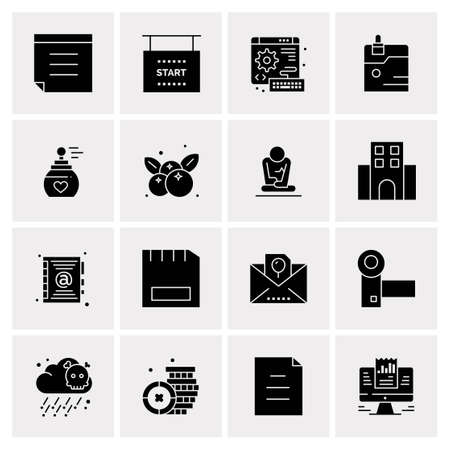 16 Universal Business Icons Vector. Creative Icon Illustration to use in web and Mobile Related project.のイラスト素材