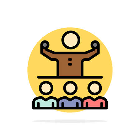 Encourage, Growth, Mentor, Mentorship, Team Abstract Circle Background Flat color Iconのイラスト素材