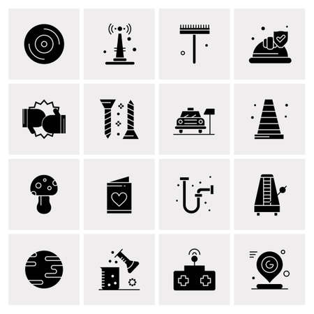 16 Universal Business Icons Vector. Creative Icon Illustration to use in web and Mobile Related project.のイラスト素材