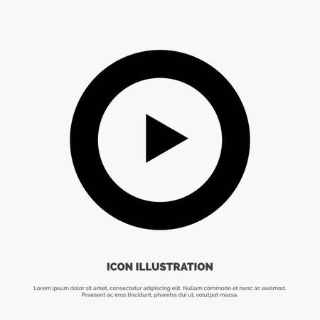 Studio, Play, Video, mp4 solid Glyph Icon vectorのイラスト素材