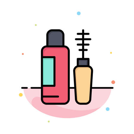 Mascara, Shade, Eye, Bottle Abstract Flat Color Icon Templateのイラスト素材