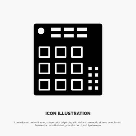 Audio, Controller, Dj, Live, Mixer solid Glyph Icon vectorのイラスト素材