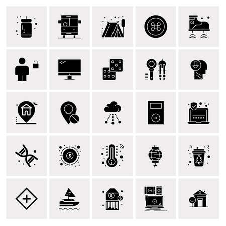 25 Universal Business Icons Vector. Creative Icon Illustration to use in web and Mobile Related project.のイラスト素材