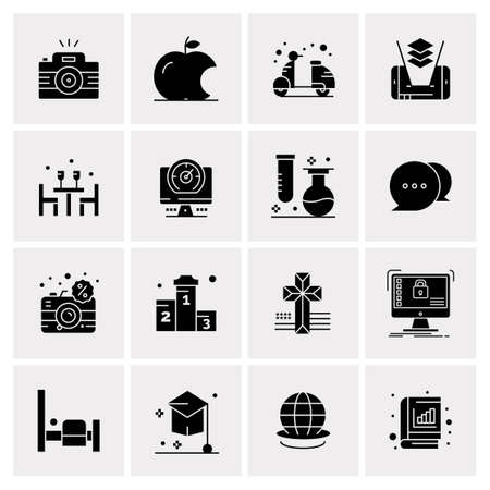 16 Universal Business Icons Vector. Creative Icon Illustration to use in web and Mobile Related project.のイラスト素材