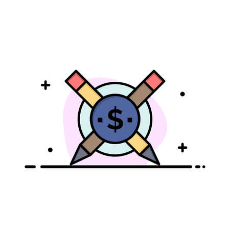 Paid, Articles, Paid Articles, Digital  Business Flat Line Filled Icon Vector Banner Templateのイラスト素材