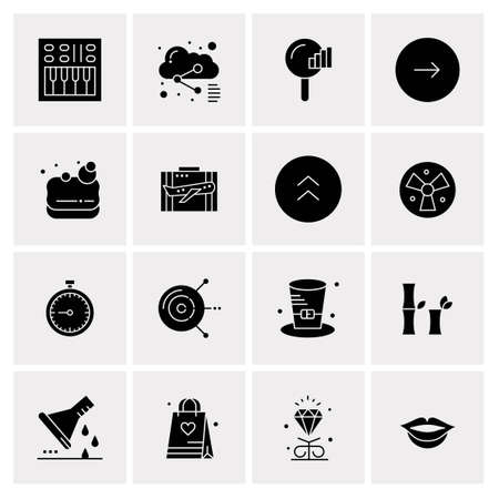 16 Universal Business Icons Vector. Creative Icon Illustration to use in web and Mobile Related project.のイラスト素材