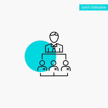 Organization, Business, Human, Leadership, Management turquoise highlight circle point Vector iconのイラスト素材