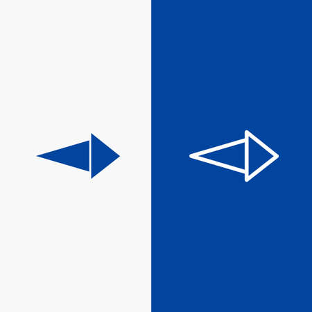 Arrow, Right, Next Line and Glyph Solid icon Blue banner Line and Glyph Solid icon Blue bannerのイラスト素材
