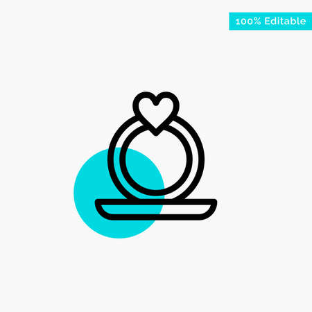 Ring, Heart, Proposal turquoise highlight circle point Vector iconのイラスト素材