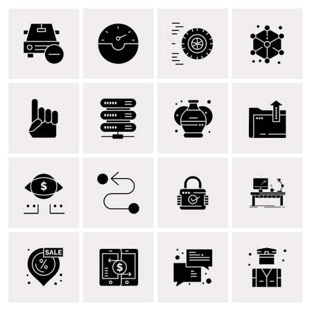 16 Universal Business Icons Vector. Creative Icon Illustration to use in web and Mobile Related project.のイラスト素材