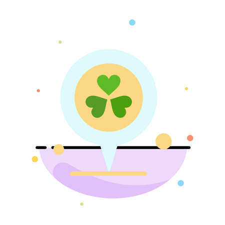 Flower, Location, Pin, Heart Abstract Flat Color Icon Templateのイラスト素材