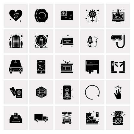 25 Universal Business Icons Vector. Creative Icon Illustration to use in web and Mobile Related project.のイラスト素材