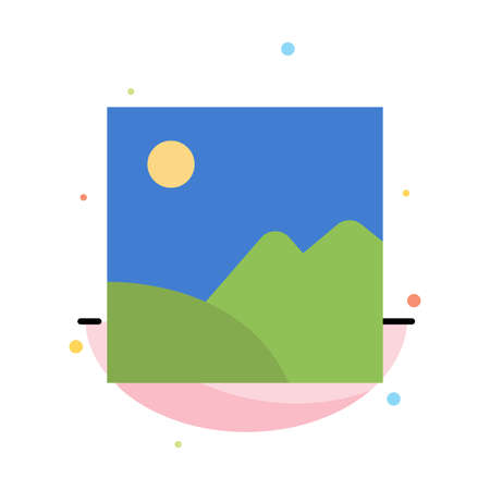 Image, Gallery, Picture, Sun Abstract Flat Color Icon Templateのイラスト素材
