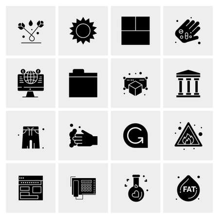 16 Universal Business Icons Vector. Creative Icon Illustration to use in web and Mobile Related project.のイラスト素材