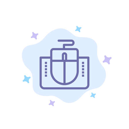 Mouse, Interface, Mouse Interface, Computer Blue Icon on Abstract Cloud Backgroundのイラスト素材
