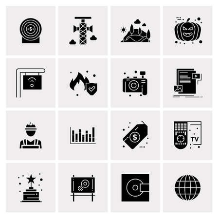 16 Universal Business Icons Vector. Creative Icon Illustration to use in web and Mobile Related project.のイラスト素材
