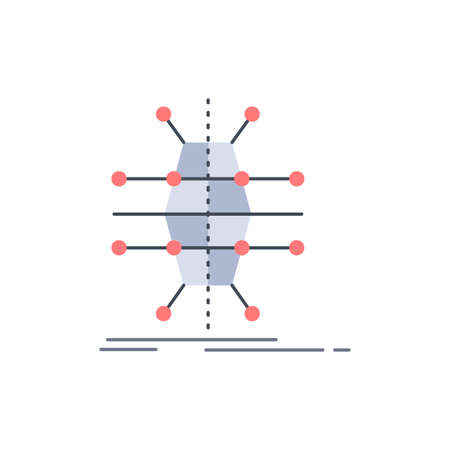 Distribution, grid, infrastructure, network, smart Flat Color Icon Vectorのイラスト素材