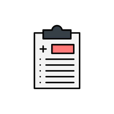 Medical, Clipboard, Test, Medicine  Flat Color Icon. Vector icon banner Templateのイラスト素材