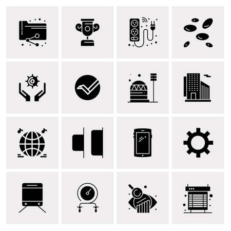 16 Universal Business Icons Vector. Creative Icon Illustration to use in web and Mobile Related project.のイラスト素材