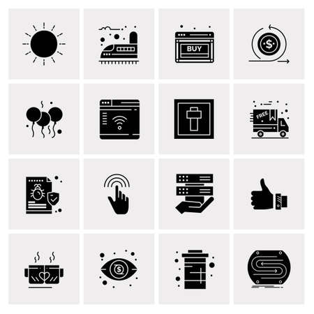 16 Universal Business Icons Vector. Creative Icon Illustration to use in web and Mobile Related project.のイラスト素材