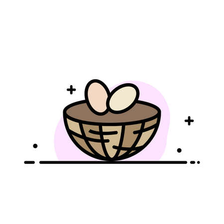 Eggs, Easter, Egg, Spring  Business Flat Line Filled Icon Vector Banner Templateのイラスト素材