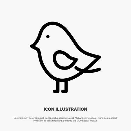 Bird, Easter, Nature Line Icon Vectorのイラスト素材
