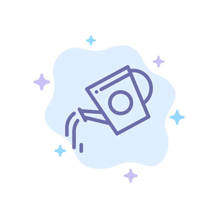 Water Tank, Beverage, Bottle, Tank, Water Blue Icon on Abstract Cloud Backgroundのイラスト素材