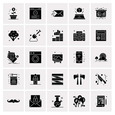25 Universal Business Icons Vector. Creative Icon Illustration to use in web and Mobile Related project.のイラスト素材