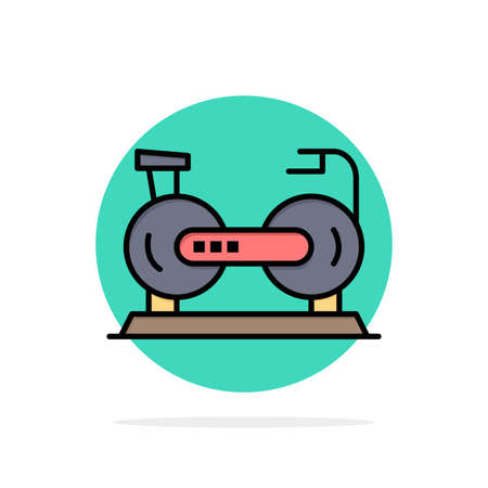 Bicycle, Cycle, Exercise, Bike, Fitness Abstract Circle Background Flat color Iconのイラスト素材