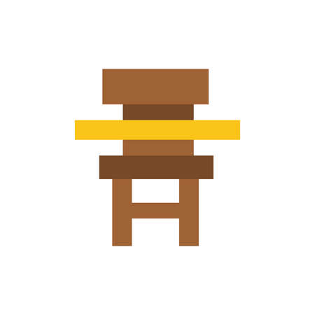 Chair, Class, Desk, Education, Furniture  Flat Color Icon. Vector icon banner Templateのイラスト素材