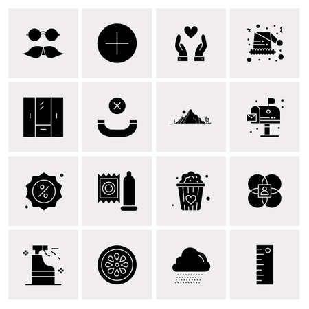 16 Universal Business Icons Vector. Creative Icon Illustration to use in web and Mobile Related project.のイラスト素材