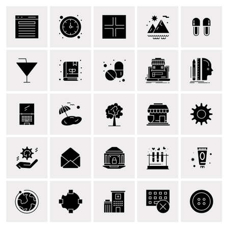 25 Universal Business Icons Vector. Creative Icon Illustration to use in web and Mobile Related project.のイラスト素材