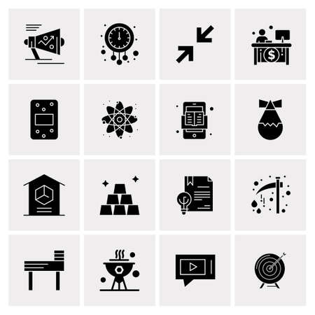16 Universal Business Icons Vector. Creative Icon Illustration to use in web and Mobile Related project.のイラスト素材