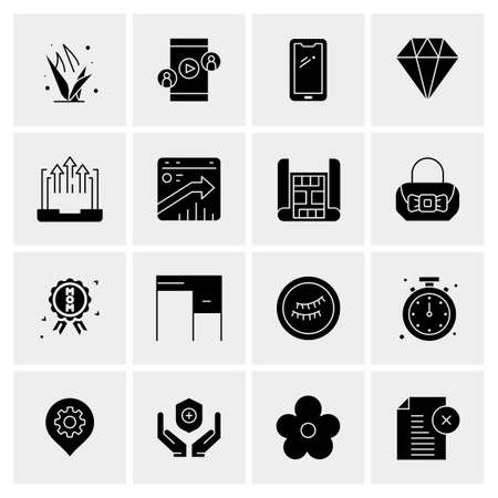 16 Universal Business Icons Vector. Creative Icon Illustration to use in web and Mobile Related project.のイラスト素材