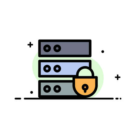 Device, Electronic, Internet Security, Key  Business Flat Line Filled Icon Vector Banner Templateのイラスト素材