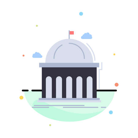 Library, school, education, learning, university Flat Color Icon Vectorのイラスト素材