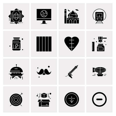 16 Universal Business Icons Vector. Creative Icon Illustration to use in web and Mobile Related project.のイラスト素材