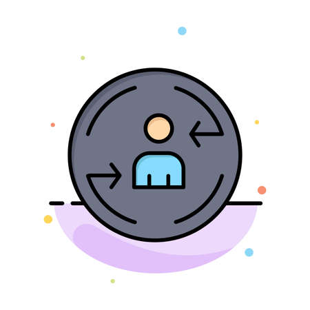 Returning, Visitor, Digital, Marketing Abstract Flat Color Icon Templateのイラスト素材