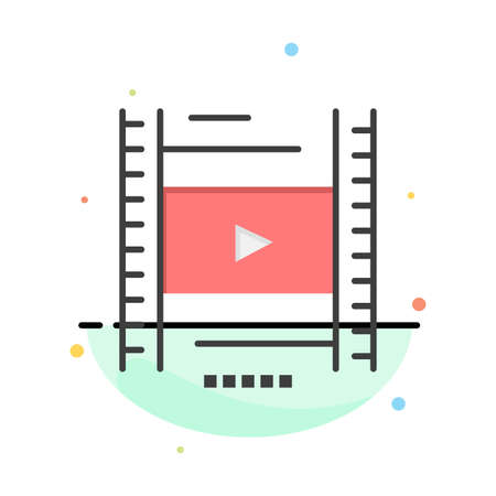 Video, Lesson, Film, Education Abstract Flat Color Icon Templateのイラスト素材