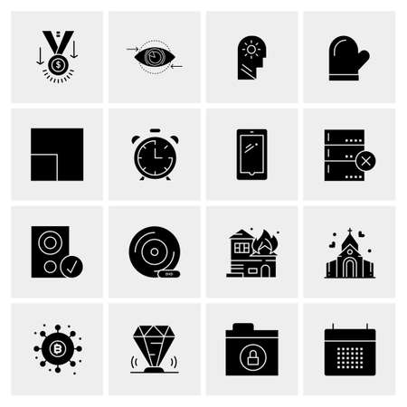 16 Universal Business Icons Vector. Creative Icon Illustration to use in web and Mobile Related project.のイラスト素材