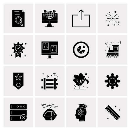 16 Universal Business Icons Vector. Creative Icon Illustration to use in web and Mobile Related project.のイラスト素材