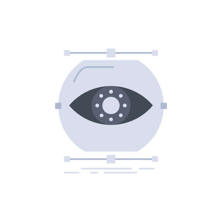 visualize, conception, monitoring, monitoring, vision Flat Color Icon Vectorのイラスト素材