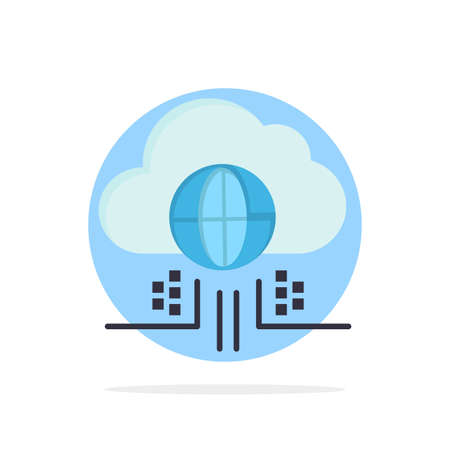 Internet, Think, Cloud, Technology Abstract Circle Background Flat color Iconのイラスト素材