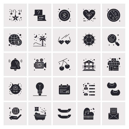 25 Universal Business Icons Vector. Creative Icon Illustration to use in web and Mobile Related project.のイラスト素材