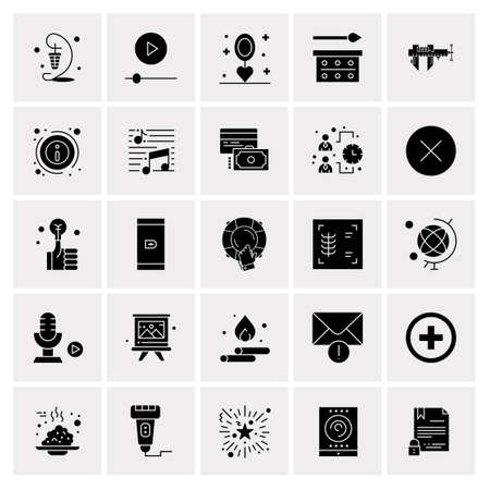 25 Universal Business Icons Vector. Creative Icon Illustration to use in web and Mobile Related project.のイラスト素材