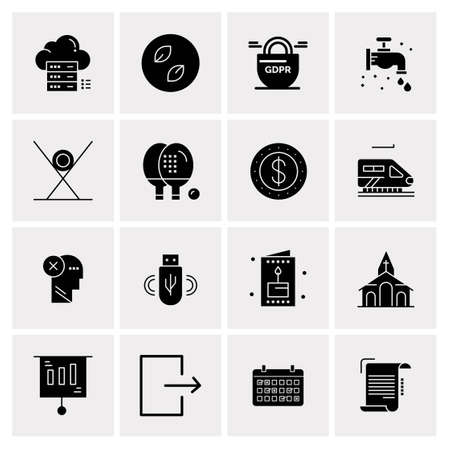 16 Universal Business Icons Vector. Creative Icon Illustration to use in web and Mobile Related project.のイラスト素材